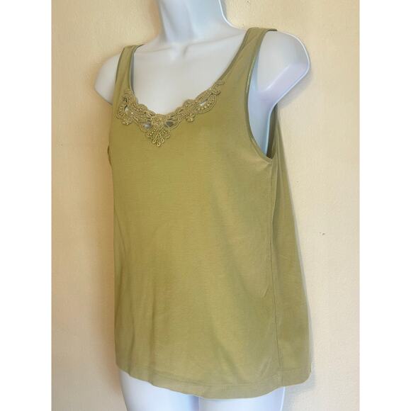 Vintage Y2K Nordstrom Intimates Green Tank Top  women's size XL - Picture 1 of 8